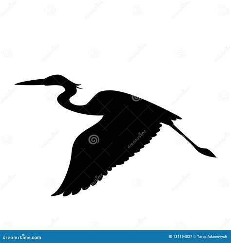 Flying Heron, Stork Silhouette Logo Design Cartoon Vector ...