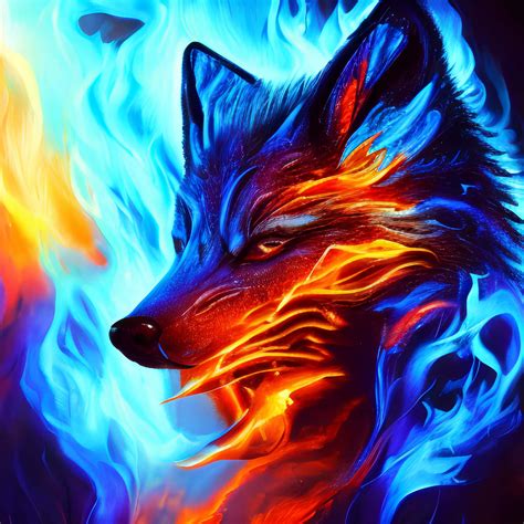 Download Intense eyes of Red and Blue Wolf Wallpaper | Wallpapers.com