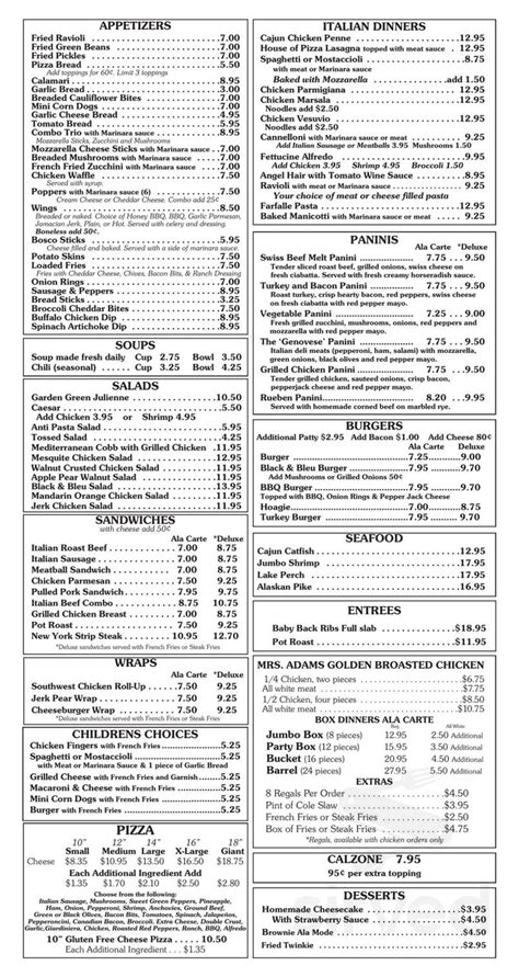 House of Pizza menus in Hammond, Indiana, United States