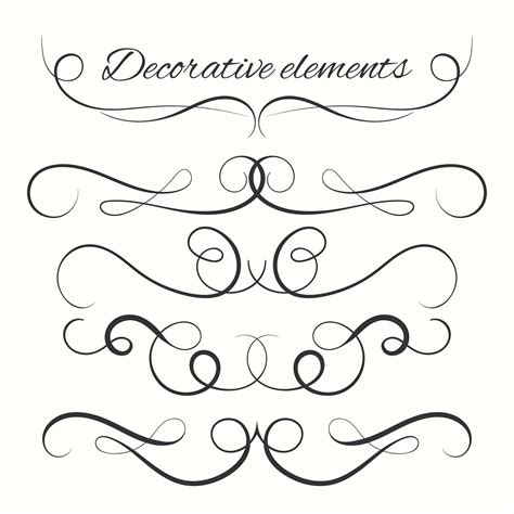 Hand drawn dividers set. Decorative borders set. Ornamental decorative ...