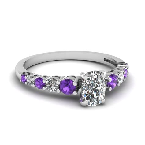 Artistic Purple Engagement Rings At Reasonable Price In Fascinating Diamonds