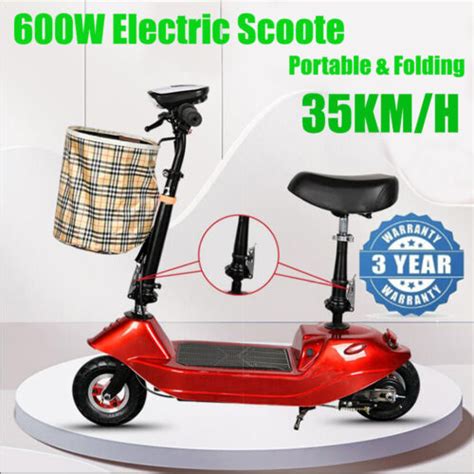 Foldable Adults Electric Scooter With Seat Basket