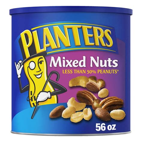 Planters Mixed Nuts Less Than 50% Peanuts with Peanuts, Almonds ...