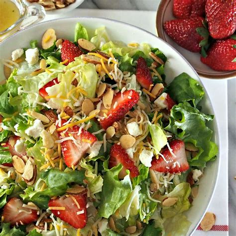 Strawberries & Greens Salad - Simply Sated