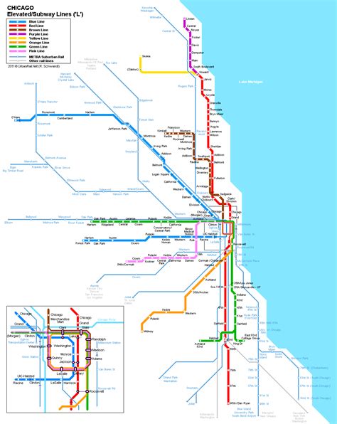 Chicago Subway Map for Download | Metro in Chicago - High-Resolution Map of Underground Network