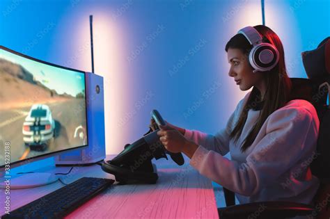 Girl Playing Computer Games