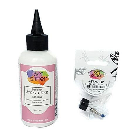 Art Glitter Glue Designer Dries Clear Adhesive 4 Oz. with Ultra Fine Metal Tip - Walmart.com ...