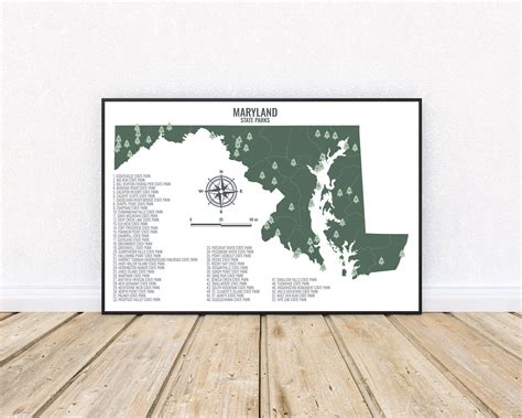 Maryland State Parks Map | Etsy