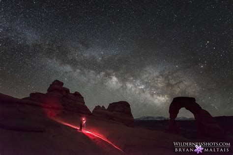 Delicate Arch Milky Way Red Torch - Wildernessshots Photography