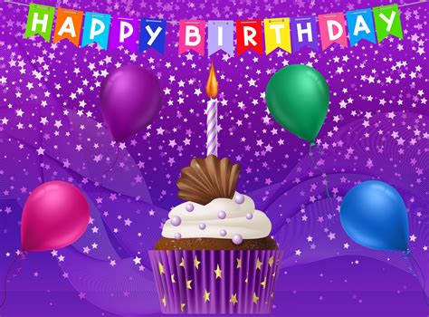 Happy Birthday Purple Card | Gallery Yopriceville - High-Quality Images and Transparent PNG Free ...