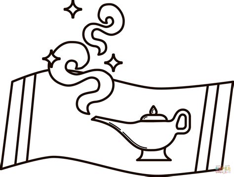 Genie Lamp Coloring Page