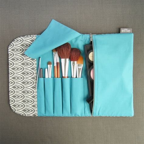 Travel Organizer Makeup Case - Charcoal Scallop with Teal | Makeup bags travel, Diy makeup bag ...