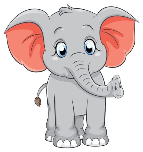 Cute Simple Elephant Cartoon Isolated - Vector Templates | IMGPANDA - A Free Resources Website