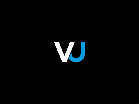 Premium Vector | A black and white logo for vj with a black background