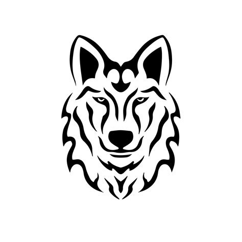 Tribal Wolf Head Logo. Tattoo Design. Animal Stencil Vector Illustration 19015724 Vector Art at ...