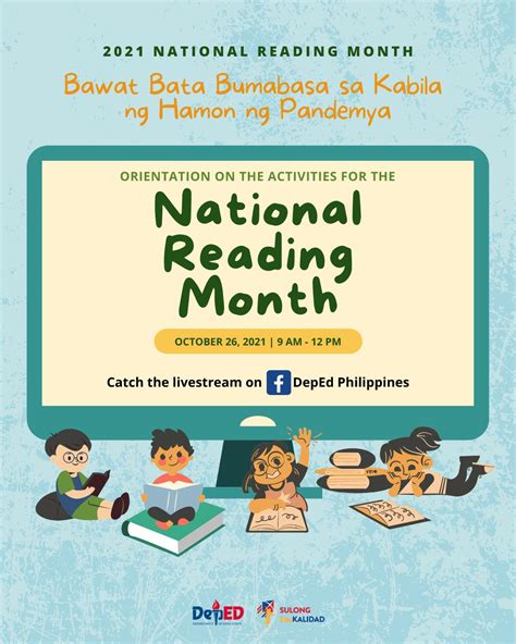 National Reading Month 2021 official theme: “Bawat Bata Bumabasa sa Kabila ng Hamon ng Pandemya ...