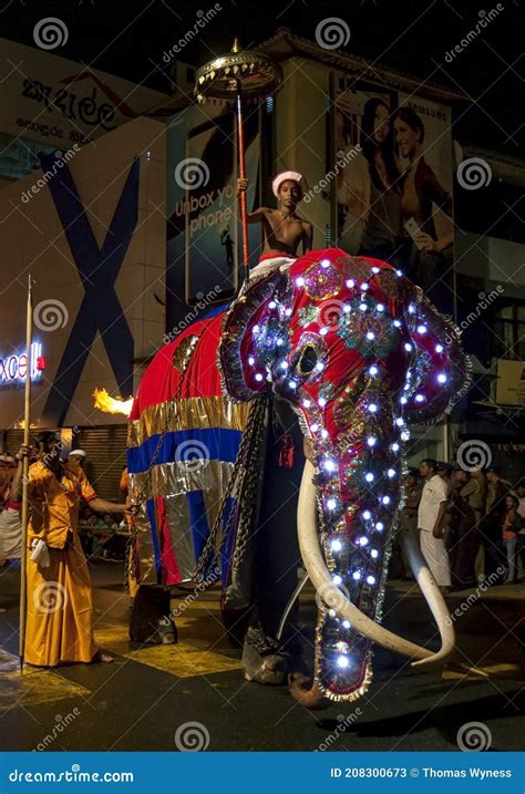 A Ceremonial Elephant Parades at Kandy in Sri Lanka. Editorial Stock ...