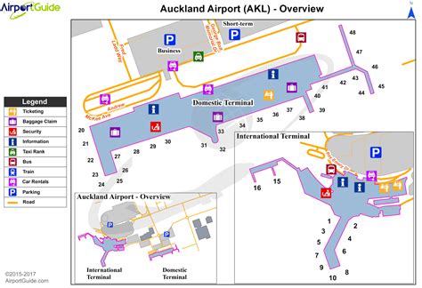 Auckland - Auckland International (AKL) Airport Terminal Map - Overview ...