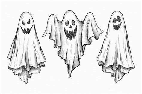 Coleção de fantasmas de halloween desenhados à mão | Vetor Grátis