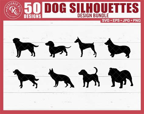 Dog Breed Silhouette Bundle Pack Svg Dog Breed Svg Bundle - Etsy