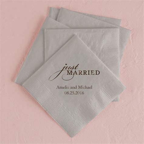 Set of 100 Wedding Napkins Paper Napkin Just Married