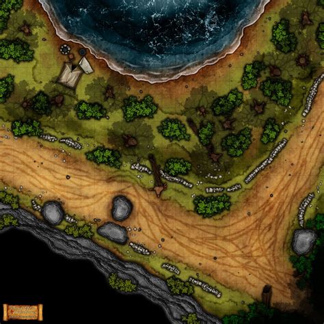 forest path battlemap map dungeons and dragons dnd 5e rpg roleplaying pathfinder water lake ...