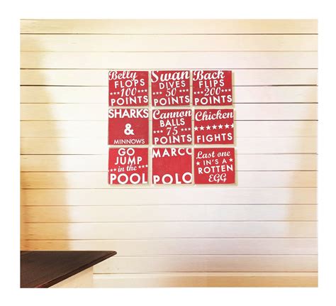 Set of 9 Wooden Pool Signs multiple Sizes Available 7 X 8 or - Etsy