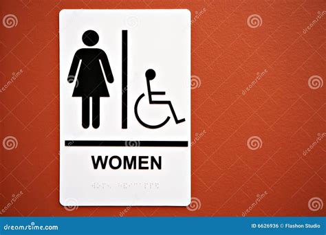 Ladies Room Sign On The Wall Royalty Free Stock Image - Image: 6626936