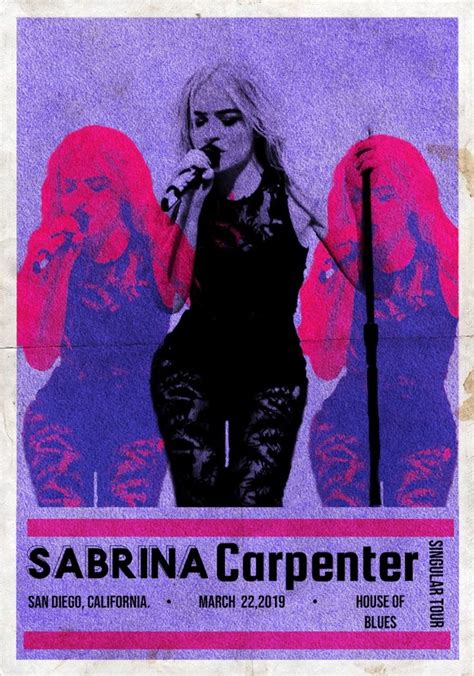 Sabrina Carpenter singular tour poster | Sabrina carpenter, Poster art ...