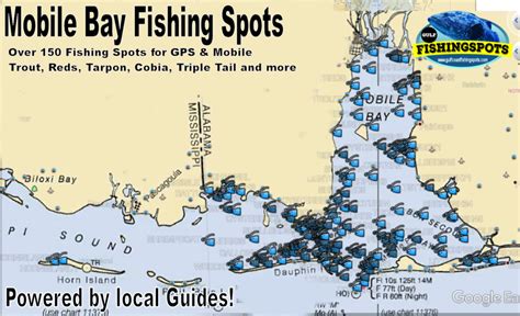 Mobile Bay Fishing Spots for GPS - Alabama - Gulf Coast Fishing Spots