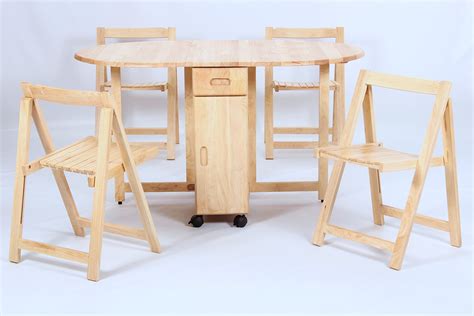 Home Greenheart Furniture (UK & Ireland) Butterfly Dining Set with 4 Chairs. Solid Rubberwood ...