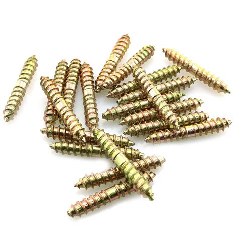 PSCCO 20PCS Dowel Screw Double Ended Wood Woodworking Furniture Connecting Fixing Dowel Screws ...