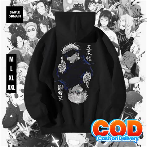 Jual Jaket Hoodie Anime Jujutsu Kaisen Gojo Satoru Infinity Sixth Eye User Hoddie Hodie Kaos ...