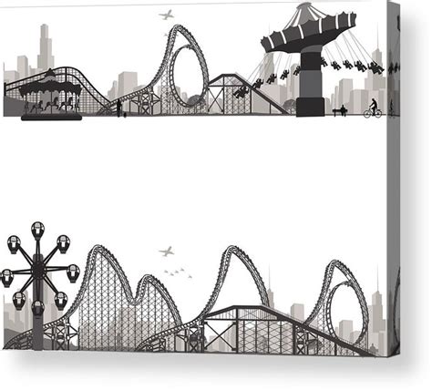 Roller Coaster Silhouette Vector at Vectorified.com | Collection of Roller Coaster Silhouette ...