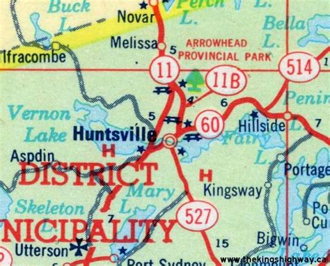 Ontario Highway 11B (Huntsville) Route Map - The King's Highways of Ontario