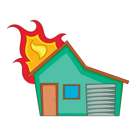 House on fire icon, cartoon style 14916540 Vector Art at Vecteezy