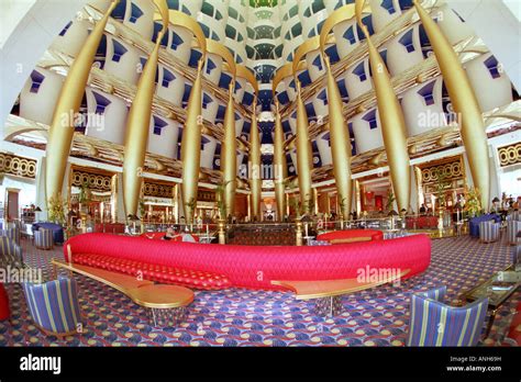 Entrance hall in the luxurious hotel Burj Al Arab, Dubai, United Arab ...