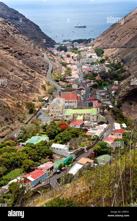 Saint Helena island RMS St Helena moored at Jamestown South Atlantic ...