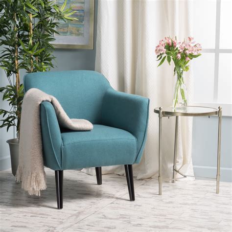 Noble House Val Mid Century Modern Accent Chair, Dark Teal - Walmart ...