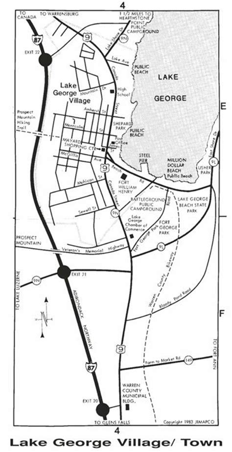 Map Of Lake George Village