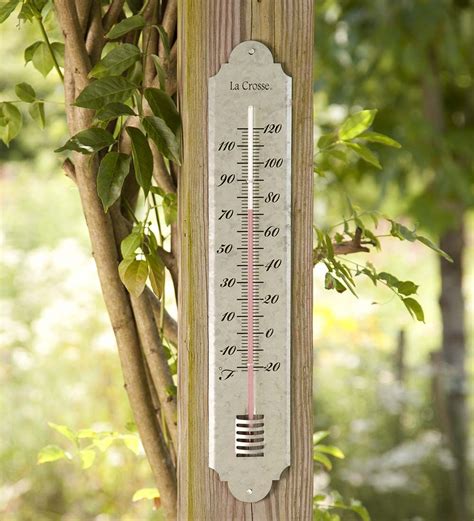 Large Galvanized Metal Thermometer in Outdoor Thermometers | Outdoor thermometer, Galvanized ...