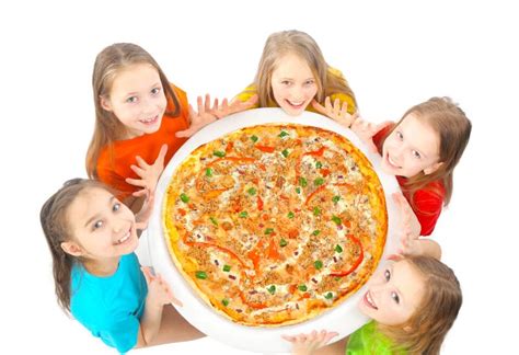 Kids eating pizza stock photo. Image of happy, meal, fast - 31249618