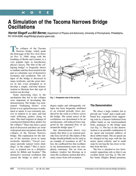 A Simulation of the Tacoma Narrows Bridge Oscillations