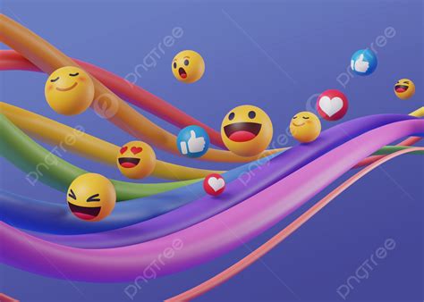 Emoji Of Social Media Move Along Colorful Rainbow Stripe Background, Emoji, Rainbow, Social ...