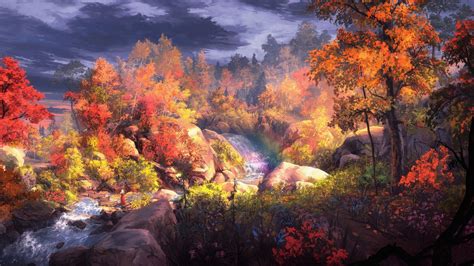 Fantasy Warrior in Autumn Forest - 4K Ultra HD Wallpaper by Max Suleimanov