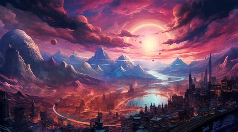 1920x1339 Resolution Dawn of the Cosmic City Cool Art 1920x1339 Resolution Wallpaper ...