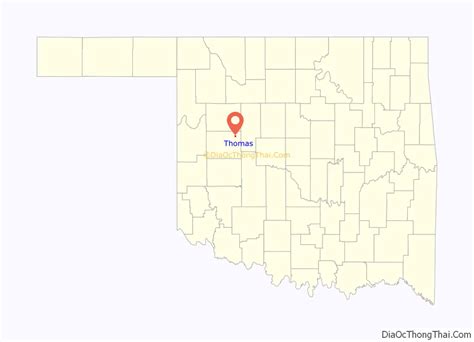 Map of Thomas city, Oklahoma - Thong Thai Real