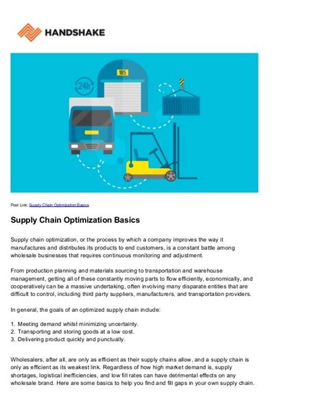 Supply Chain Optimization Basics