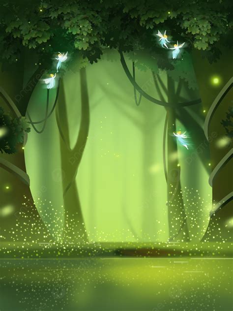 Background Design Of Firefly In Dream Forest Wallpaper Image For Free ...