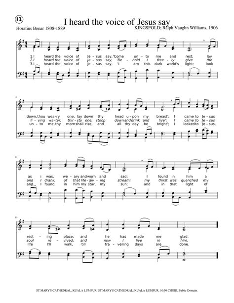 I heard the voice of Jesus say sheet music download free in PDF or MIDI